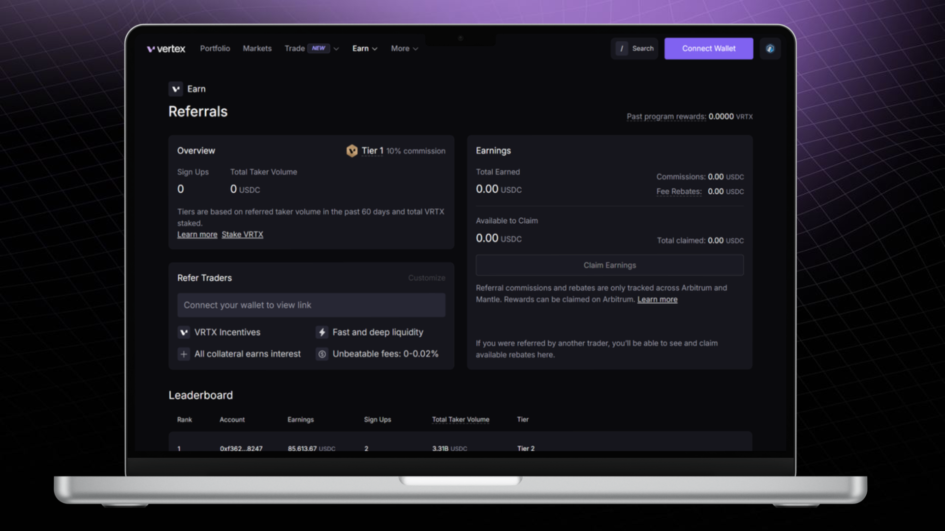 DEPERPS crypto trading platform interface
