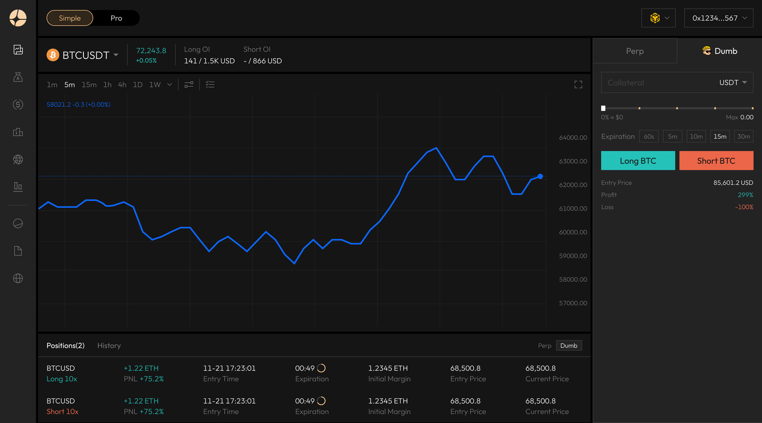 Aster DEX multi-chain interface