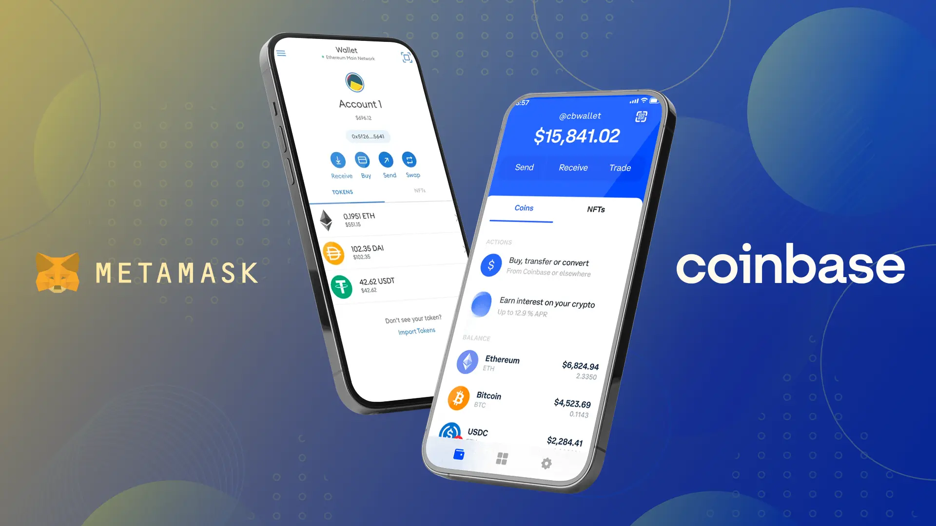 MetaMask wallet showing USDC and ETH balances