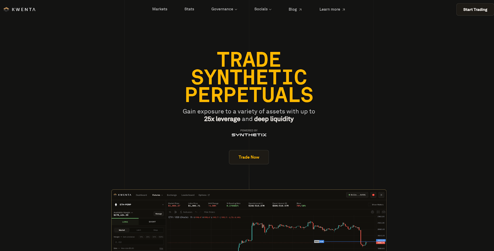 Kwenta stop-loss order interface
